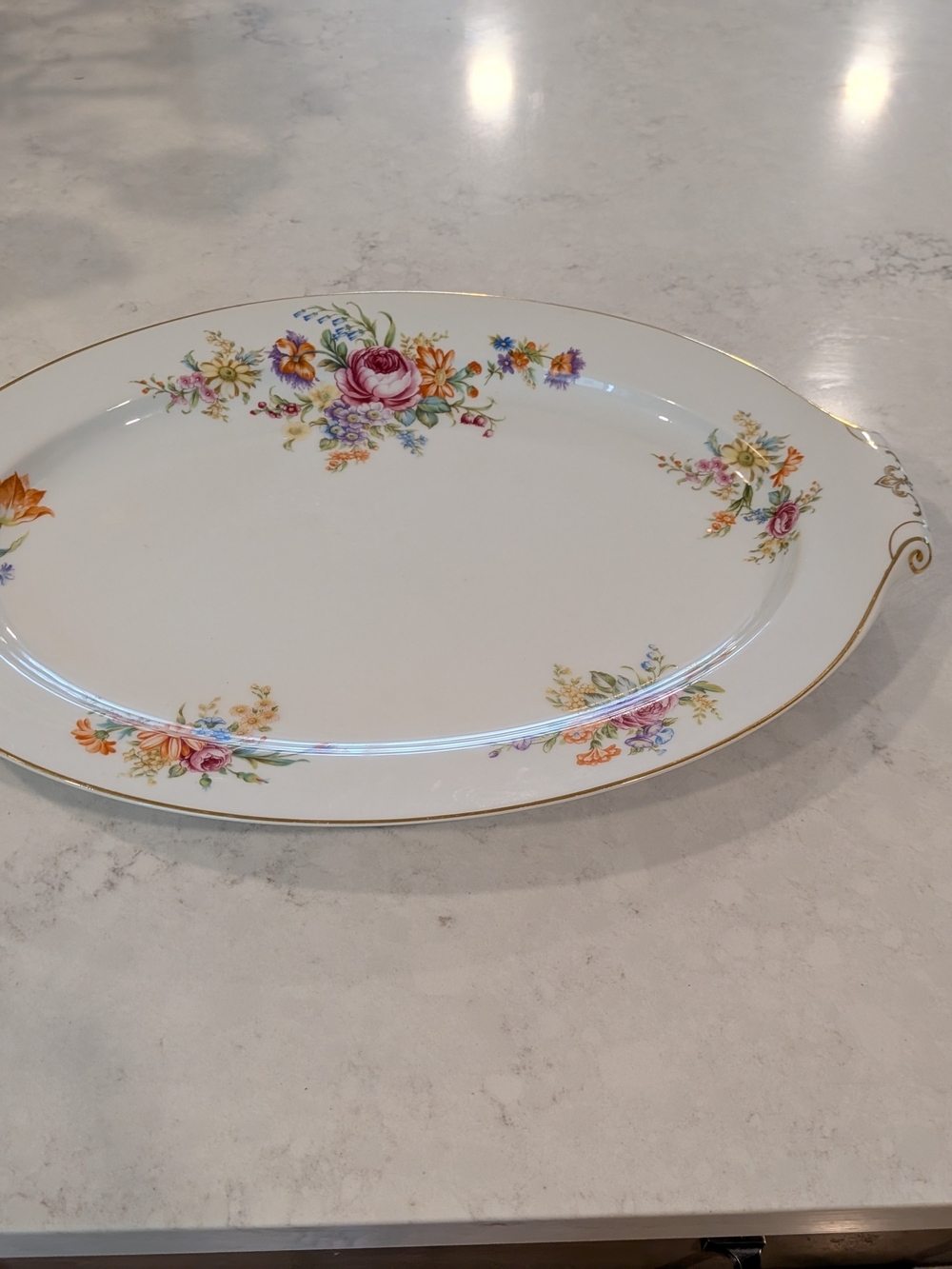 Dresden Rose Fine China Made In Occupied Japan Floral China Serving Platter